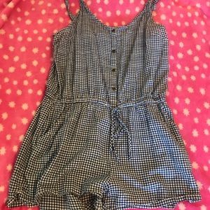 Houndstooth Navy Jumper/Romper Medium